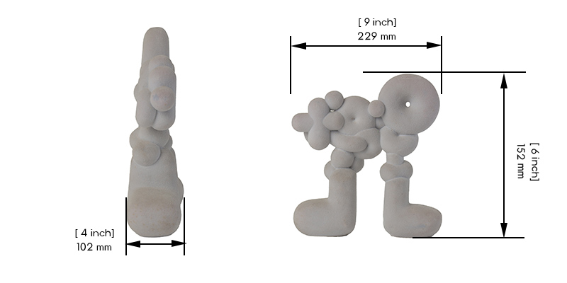 White Twisted Balloon Sculpture dimensions