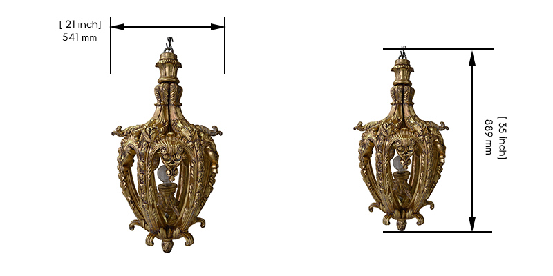 Rhode Golden Chandelier dimensions