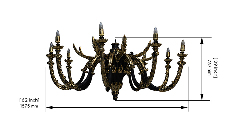 Elro Chandelier dimensions