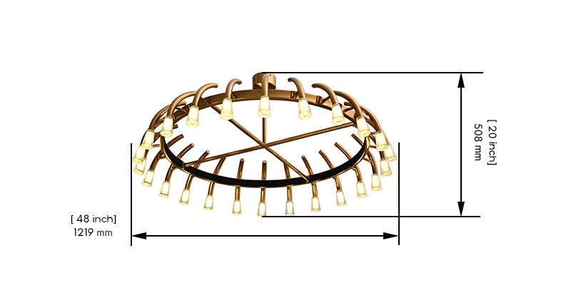 Candelabra Chandelier dimensions