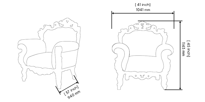 The Maharaja Luxury Chair dimensions