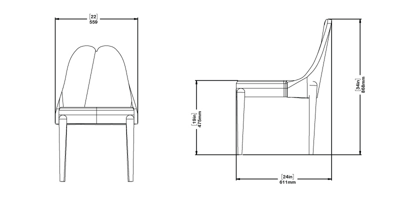 S & N Ivory Chair dimensions