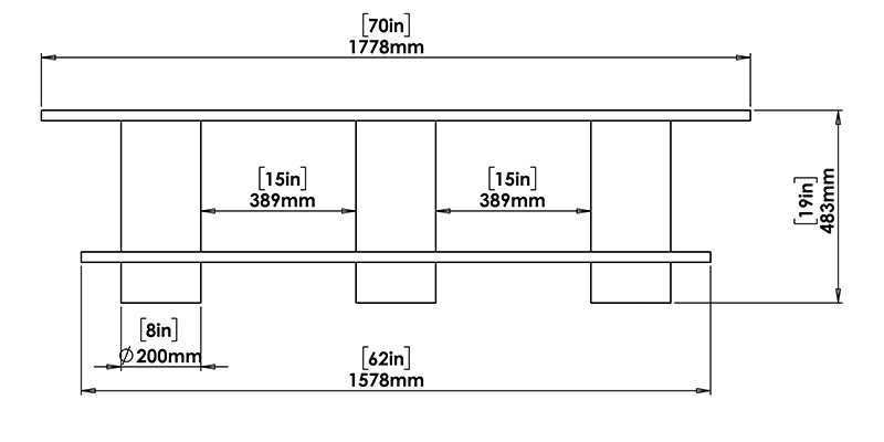 Crestline Sofaback Table dimensions
