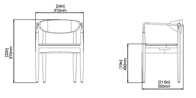 Rodin Chair dimensions