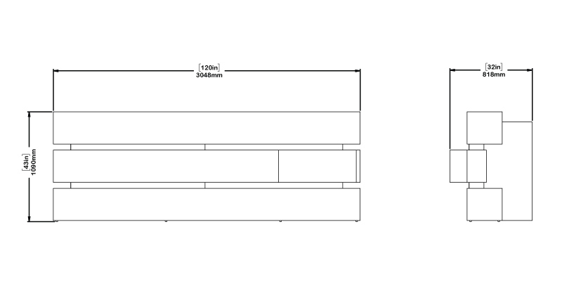 Shadow Blocks Bar Unit dimensions