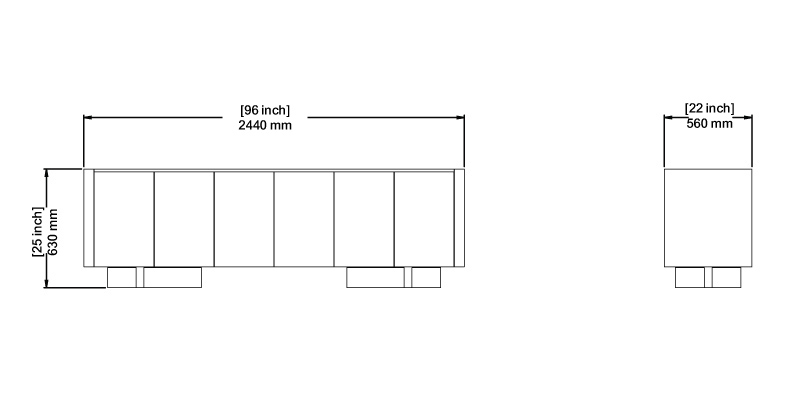 Imperial Gold Sideboard dimensions