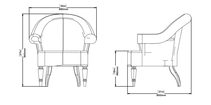 Berkley Lounge Chair dimensions
