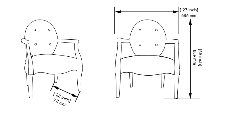Kim Arm Chair dimensions