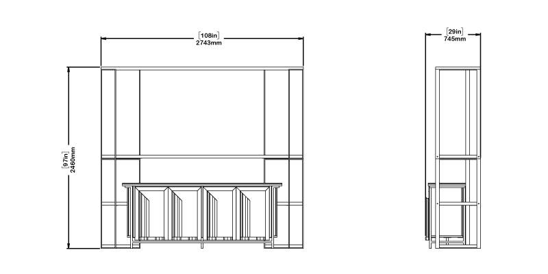 Manhattan Shelving Unit dimensions