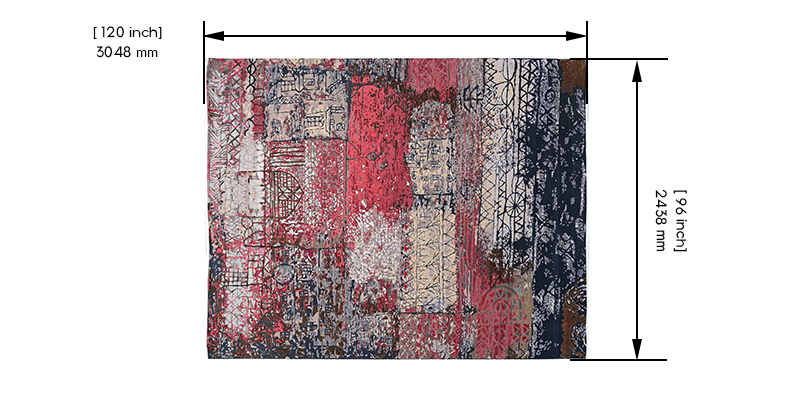 Muzzy Persian Knotted Rug dimensions
