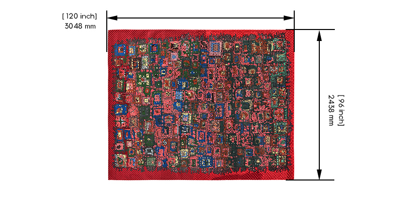 Bohemian Persian Knotted Rug dimensions
