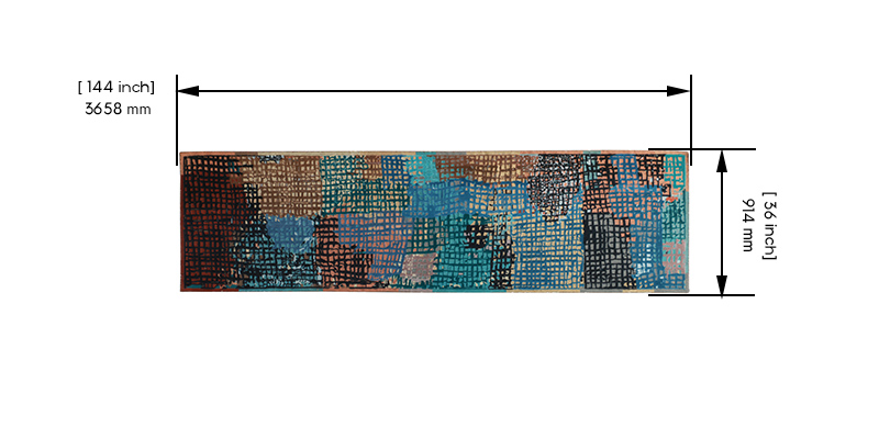 Mesh Persian Knotted Rug dimensions