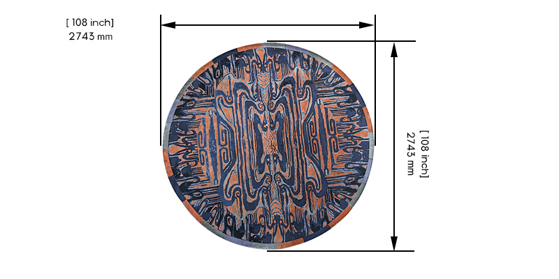Labyrinth Persian Knotted Rug dimensions