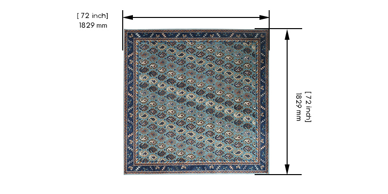 Paisley Passion Knotted Rug 2 dimensions