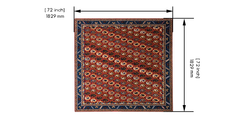 Paisley Passion Knotted Rug 1 dimensions