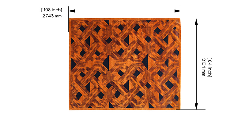 Mosaic Turkish Knotted Rug dimensions