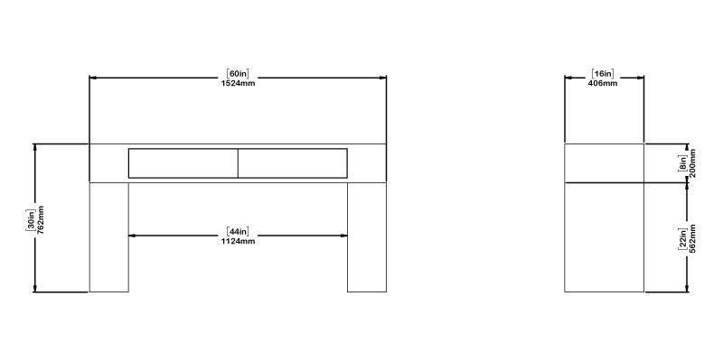 Fusion Flair Console Table dimensions