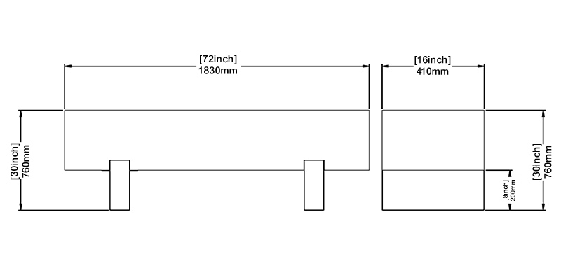 Aurora Bench dimensions
