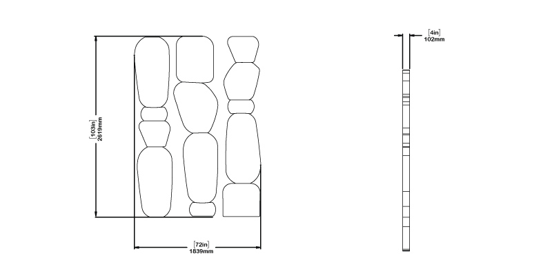 Zen Stones Partition dimensions