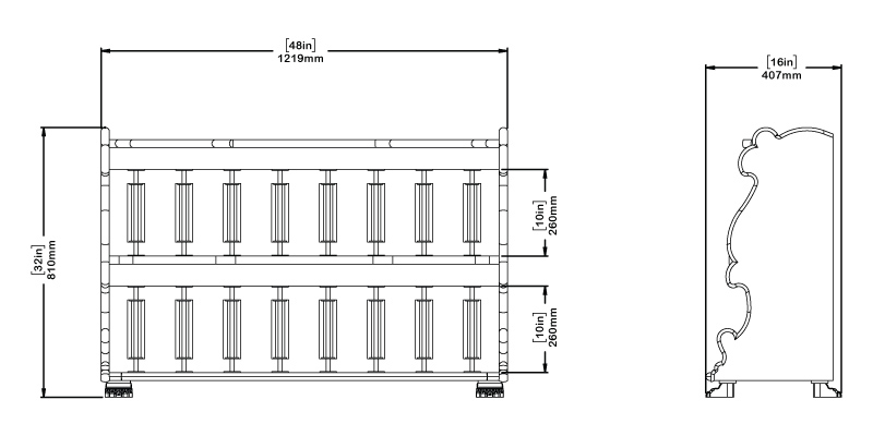 Crownridge Sofaback Table dimensions