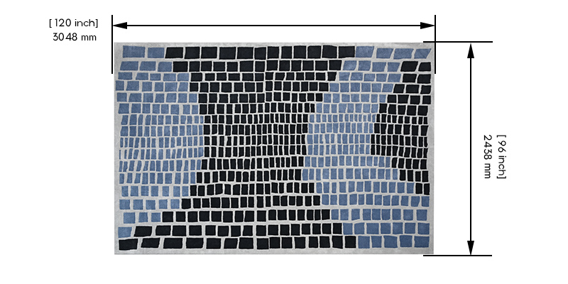 Blue Illusion Tufted Rug dimensions