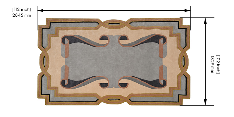 Art Deco Tufted Rug dimensions