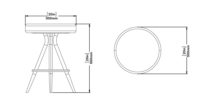 Lois Bar Stool dimensions
