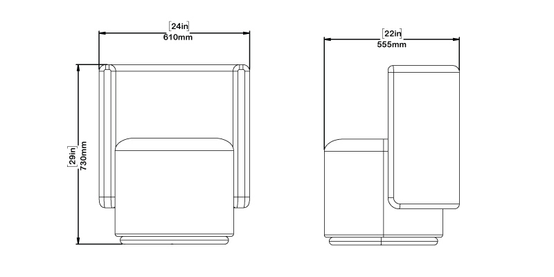 Abana Chair dimensions