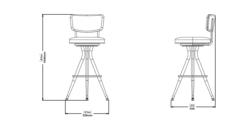 Oslo Bar Chair dimensions