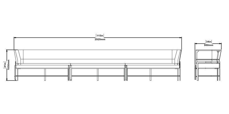 Envy Bar Sofa Set dimensions