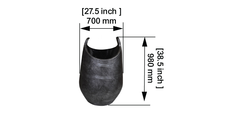 Obsidian Crescent Planter dimensions