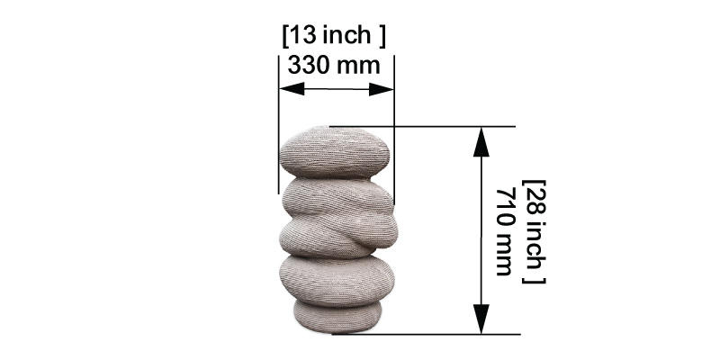Stacked Pebble Planter dimensions