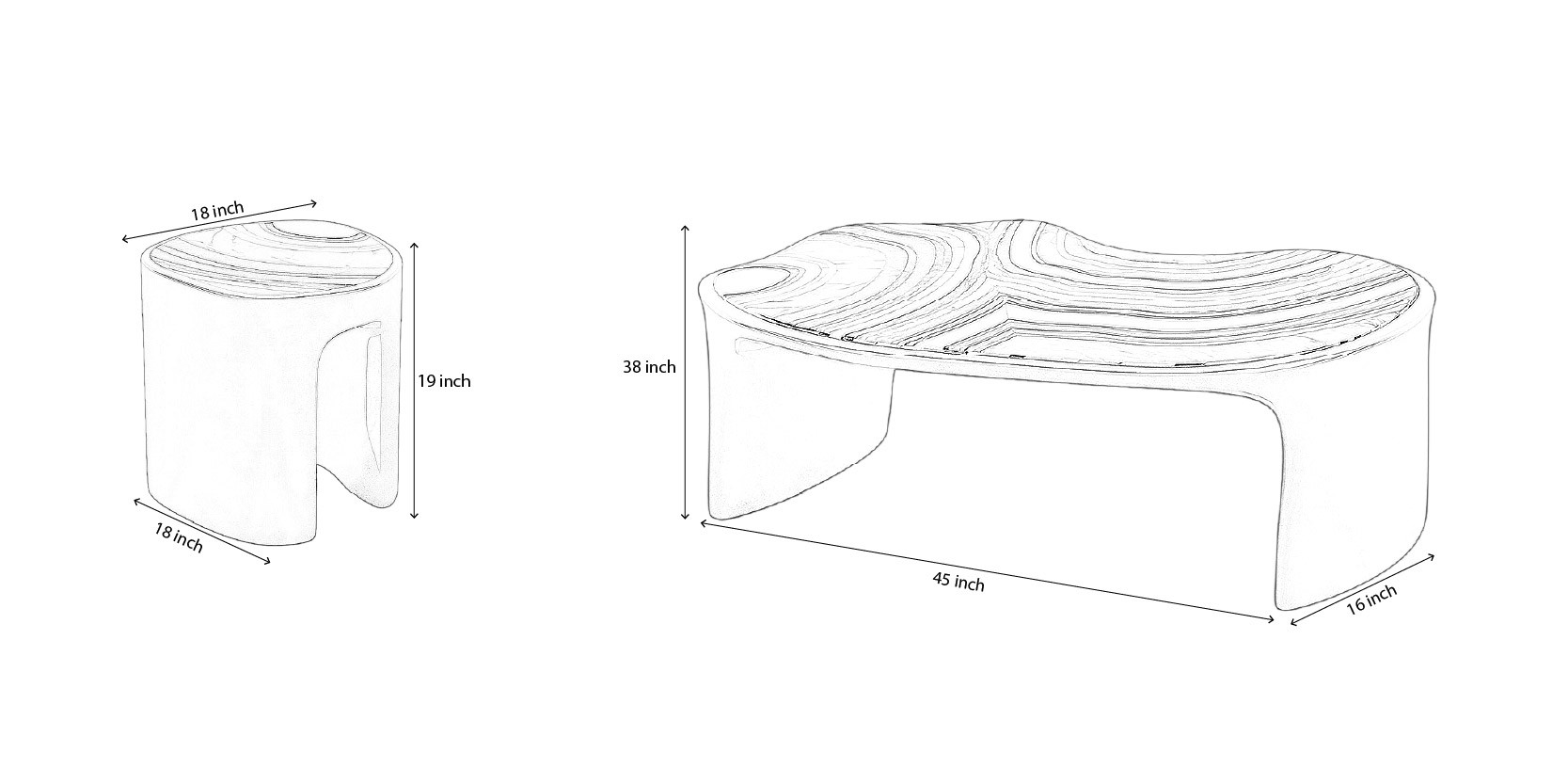 Charcoal Coffee Table dimensions