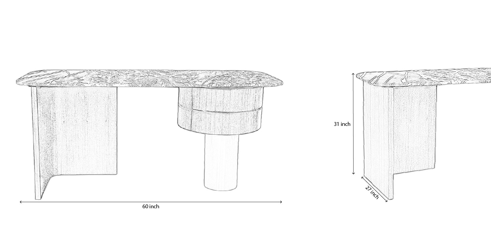 Duoleg Desk dimensions