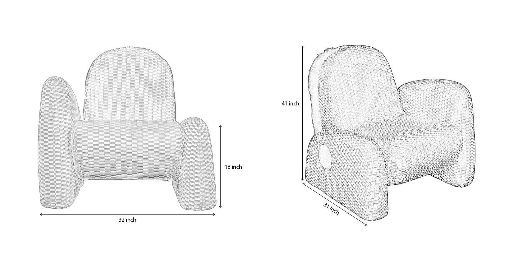 Fluffy Armchair dimensions