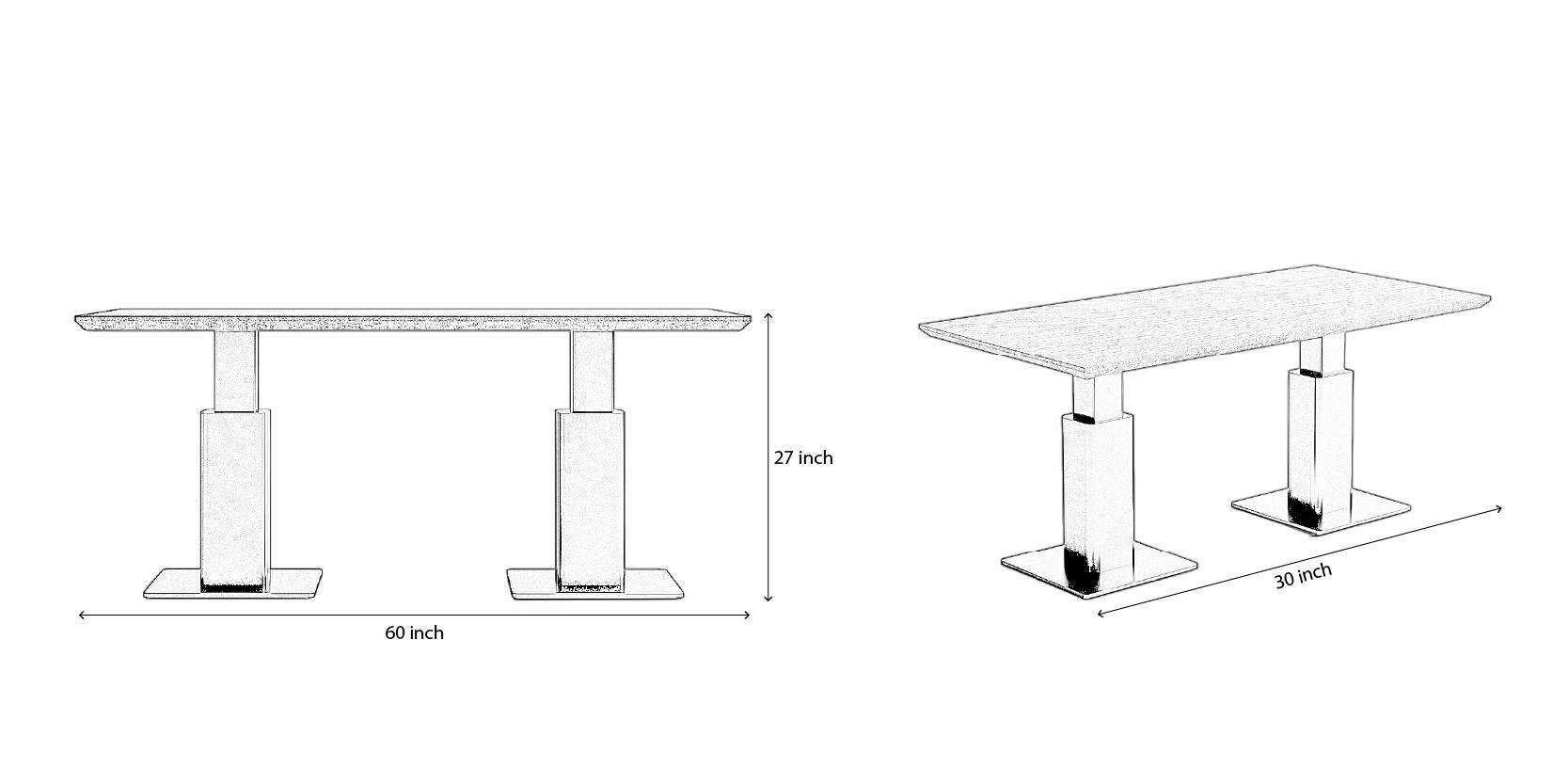 Twin Pedestal Dining Table dimensions
