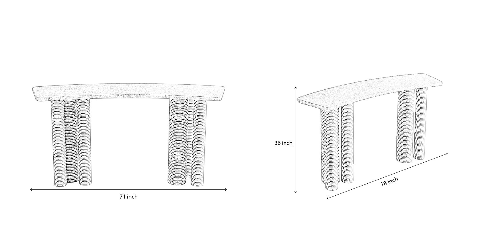 Rope Weave Console dimensions