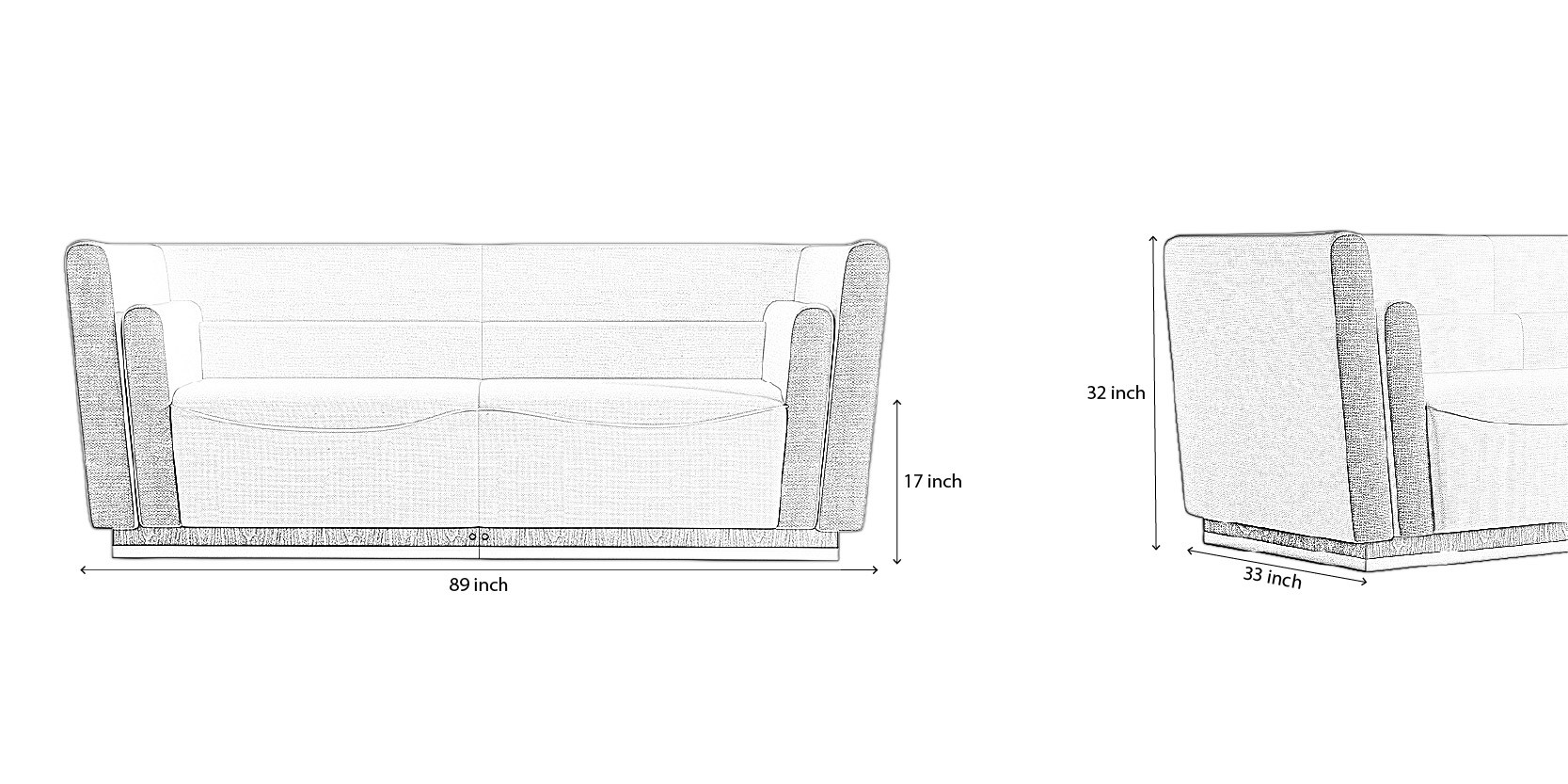 Vista Sofa dimensions