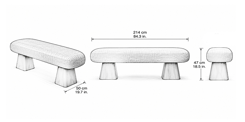 Orbit Base Bench - Resort dimensions