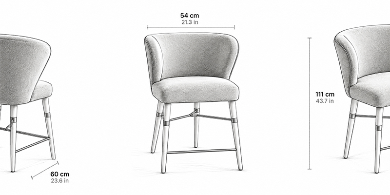 Othello Bar Chair - Resort dimensions