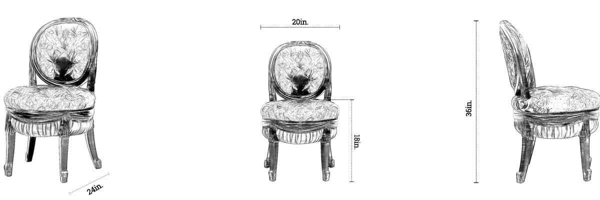 Rocky Star’s Baroque Occasional Chair dimensions