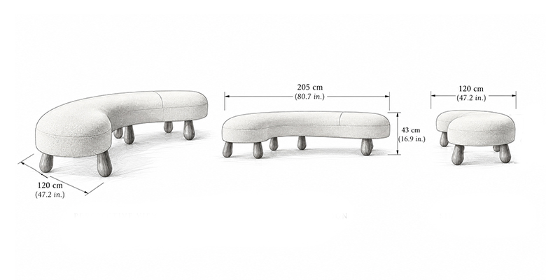 Scarlet Bench - Resort dimensions