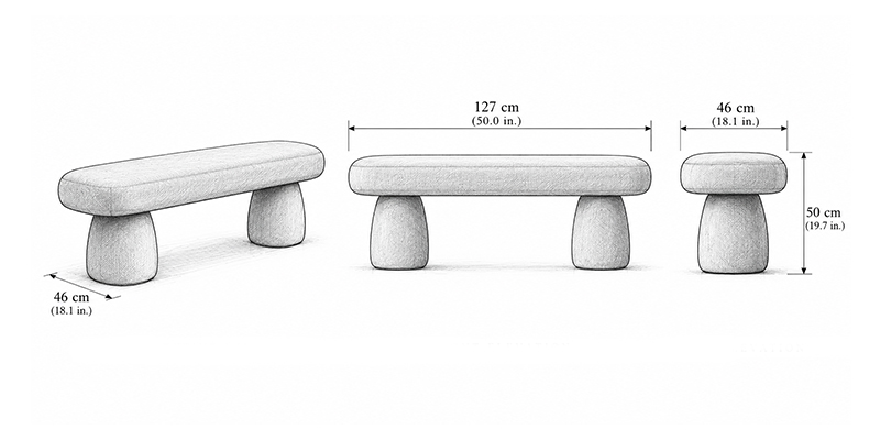 Stonelle Bench - Resort dimensions