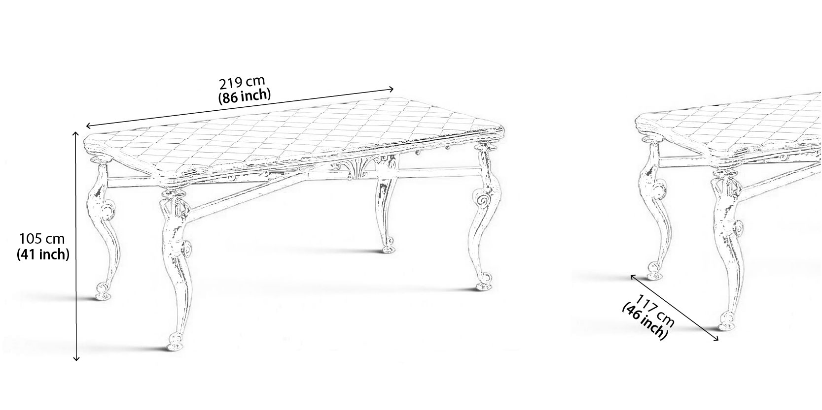 Titan Bar Table dimensions