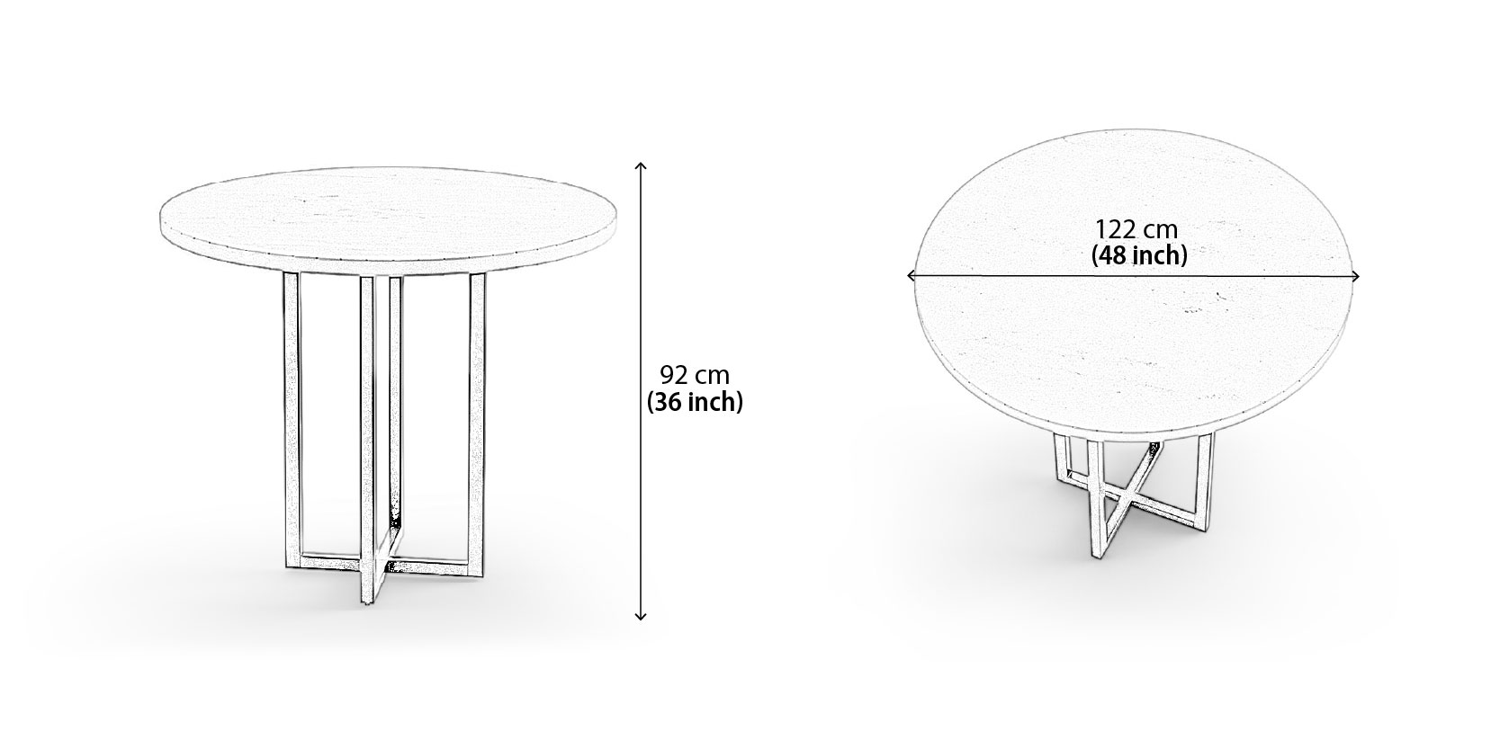 Vertex Round Bar Table dimensions