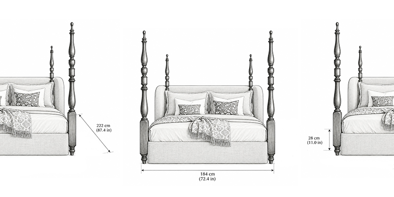 Vista Bed - Resort dimensions