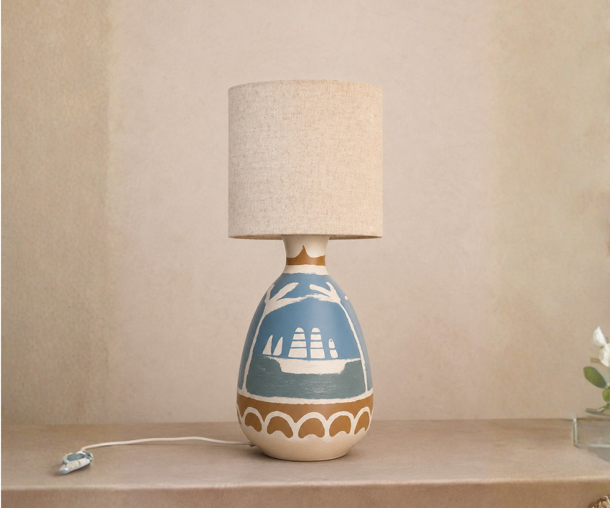 Coastal Blue Lamp - Resort