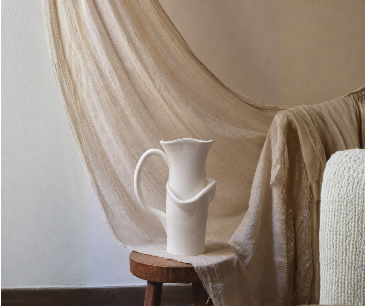 Loopform Sculpt Pitcher – Contemporary Ceramic Object - Resort
