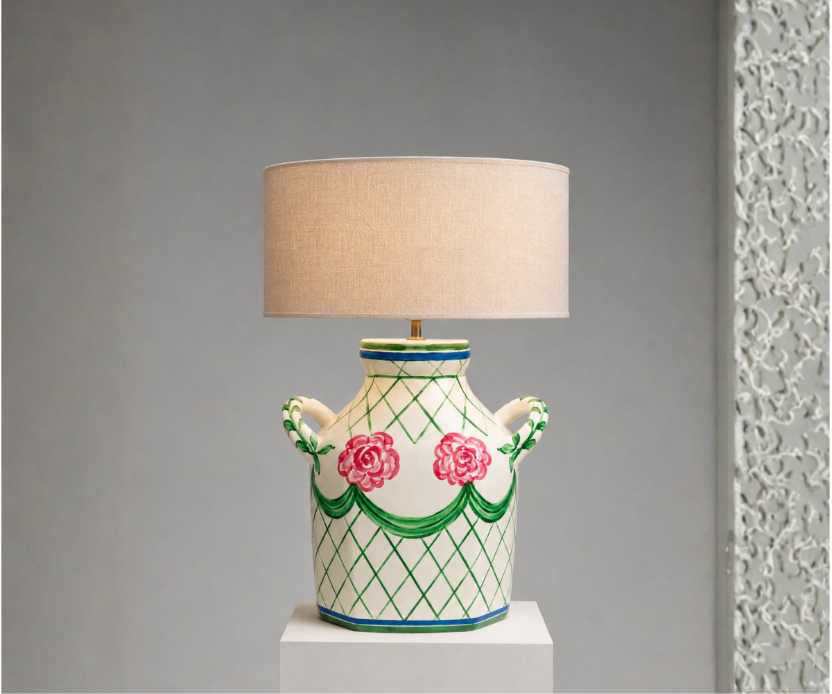 Green Floral Lamp - Resort