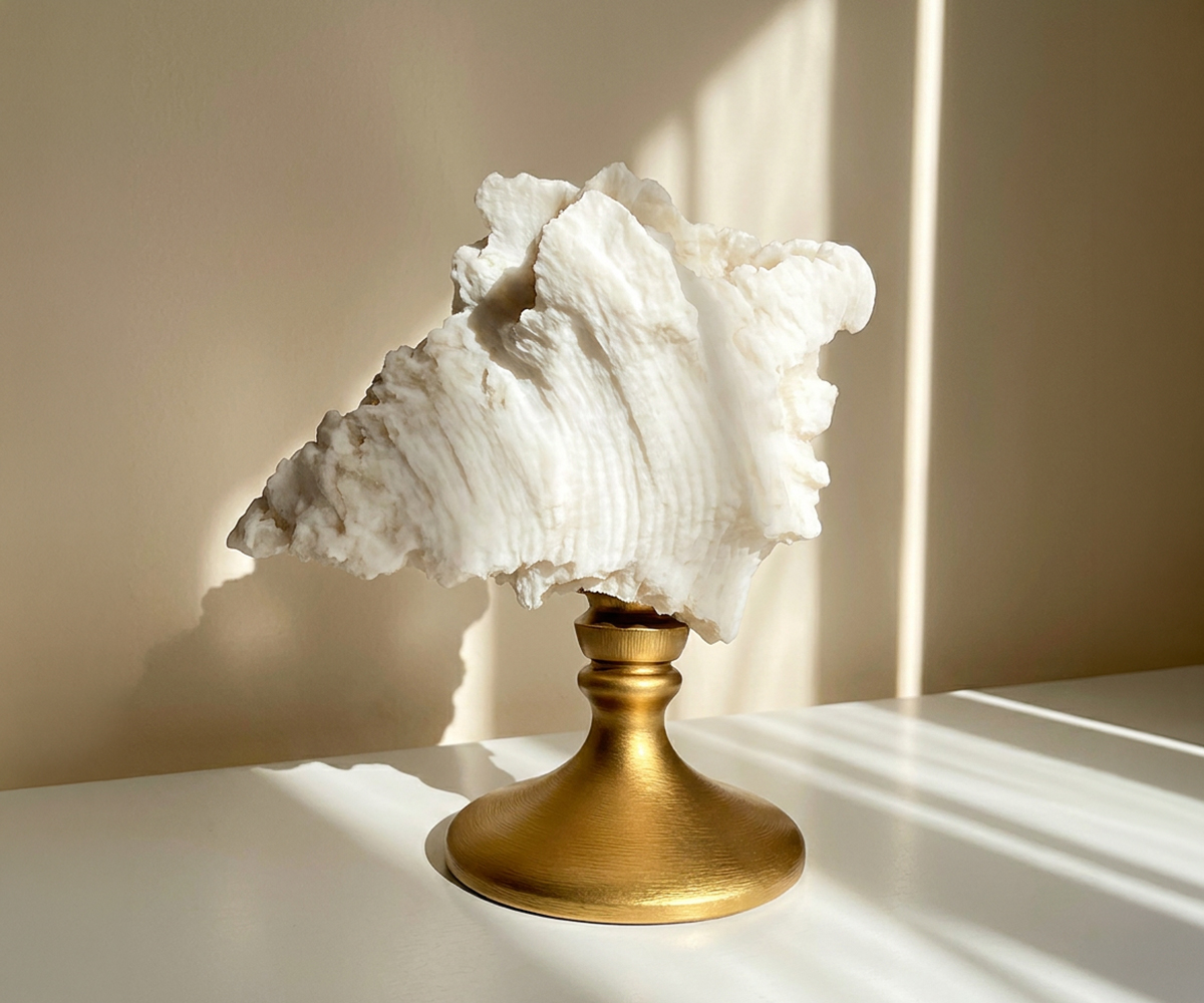 Aurelia Drift Sculptural Shell on Pedestal - Resort